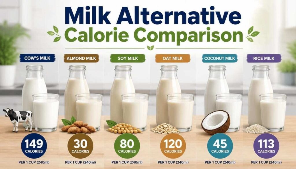 Milk Alternative Calorie Comparison