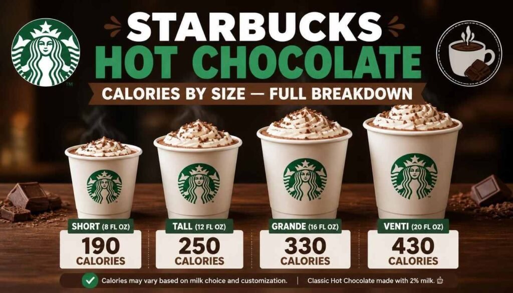 Starbucks Hot Chocolate Calories by Size — Full Breakdown