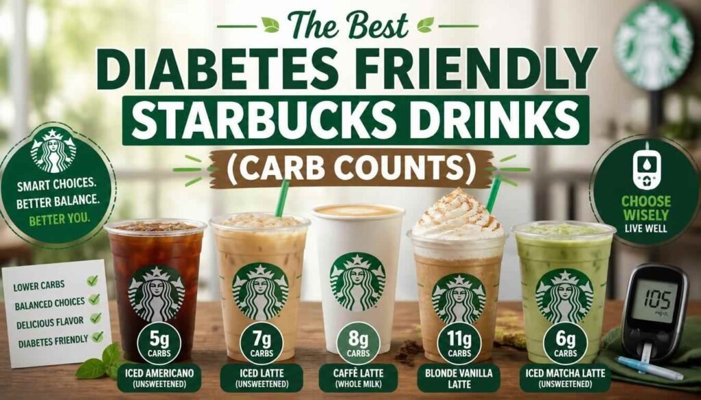 The Best Diabetes Friendly Starbucks Drinks (Carb Counts)